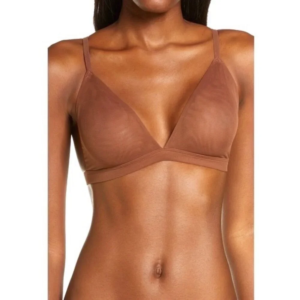 SKIMS Mesh Triangle Bralette Jasper‎ XS